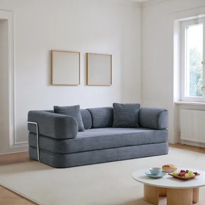 Streamdale Furniture Streamdale Floor Couch Sofa Bed With Blanket Pillow, Enhanced Frame Stability