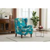 Streamdale Furniture Streamdale Floral Cyan Accent Chair In Blue