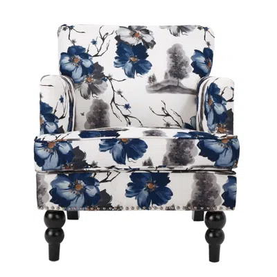 Streamdale Furniture Streamdale Floral Fabric Club Armchair Comfort & Style In One In Brown