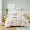 Streamdale Furniture Streamdale Floral Reversible Cotton Duvet Cover Set With Throw Pillow