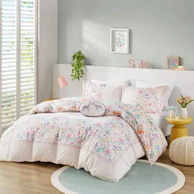 Streamdale Furniture Streamdale Floral Reversible Cotton Duvet Cover Set With Throw Pillow