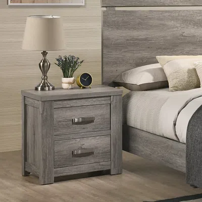 Streamdale Furniture Streamdale Floren Contemporary Wood Two-drawer Nightstand, Weathered Gray