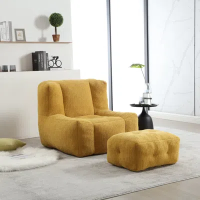 Streamdale Furniture Streamdale Fluffy Bean Bag Chair In Yellow