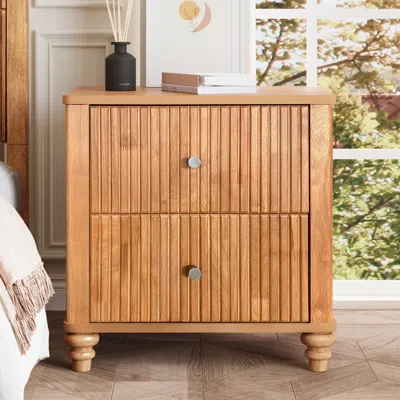 Streamdale Furniture Streamdale Fluted 3-drawer Mid-century Modern Wood Nightstand 21.65'' Wide