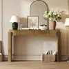 Streamdale Furniture Streamdale Fluted Console Table With Drawers - Natural Pine