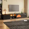 Streamdale Furniture Streamdale Fluted Glass Tv Stand With Sliding Door And Led Light