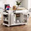 Streamdale Furniture Streamdale Fluted Kitchen Island With Storage
