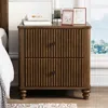 Streamdale Furniture Streamdale Fluted Nightstand - Mid Century Modern Walnut