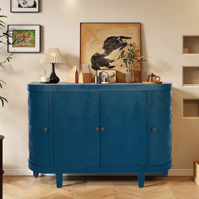 Streamdale Furniture Streamdale Fluted Oval Storage Cabinet - Buffet Sideboard