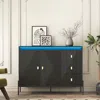 Streamdale Furniture Streamdale Fluted Sideboard With Led Lights, 2 Doors And 3 Drawers