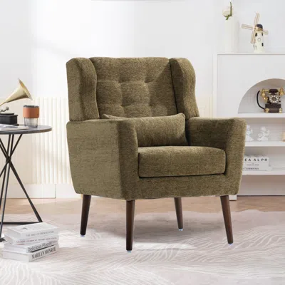 Streamdale Furniture Streamdale Foam-filled Mid Century Accent Chair In Green