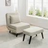 Streamdale Furniture Streamdale Foldable Linen Chaise Lounge Bed - Beige