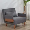 Streamdale Furniture Streamdale Foldable Linen Sofa Bed - Single, Adjustable Back, Space-saving Sleeper In Gray