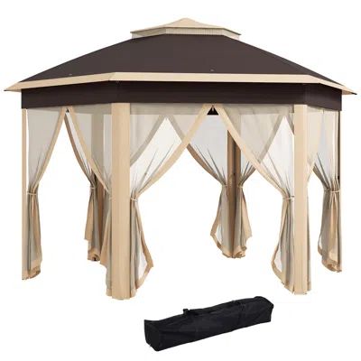 Streamdale Furniture Streamdale Foldable Pop-up Gazebo With Carrying Bag For Outdoor Activities In Brown