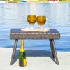 Streamdale Furniture Streamdale Foldable Rattan Snack Table: Lap Comfort, Outdoor Style