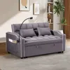 Streamdale Furniture Streamdale Foldable Sofa Bed - Modern, Suede, Usb, Ashtray, Rotating Stand