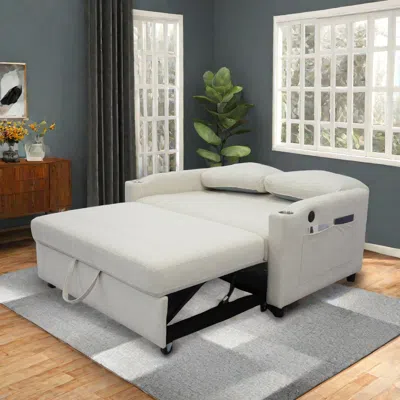 Streamdale Furniture Streamdale Foldable Sofa Bed With Usb Port And Adjustable Back