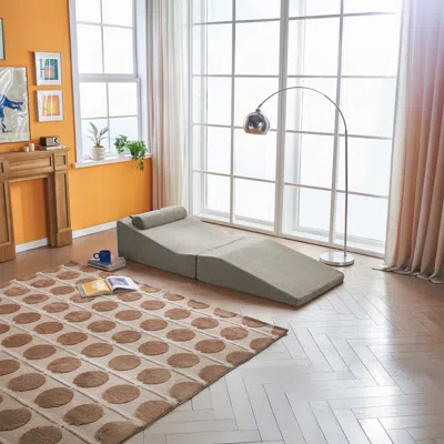 Streamdale Furniture Streamdale Foldable Sponge Sofa Bed: Portable Lounger For Living Room & Bedroom In Gray