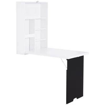 Streamdale Furniture Streamdale Foldable Wall Desk With Blackboard And Shelves