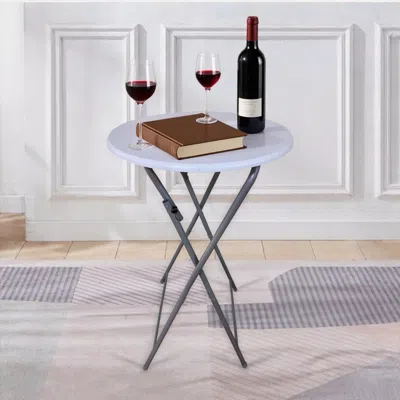 Streamdale Furniture Streamdale Folding Bar Table Set Of 2 In White