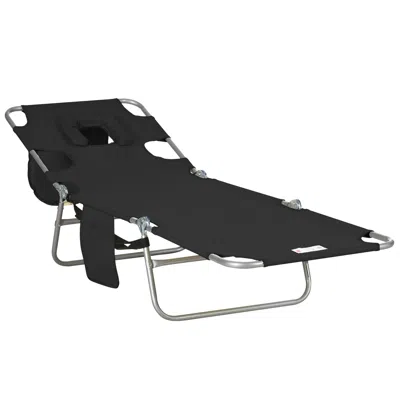 Streamdale Furniture Streamdale Folding Beach Lounge Chair With Face Hole And Arm Slots