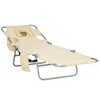 Streamdale Furniture Streamdale Folding Beach Lounge Chair With Face Hole And Arm Slots