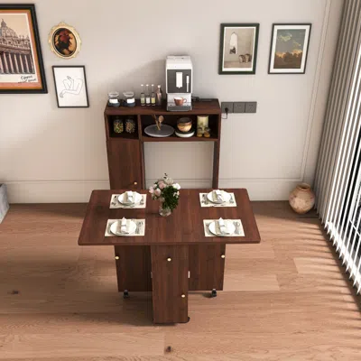 Streamdale Furniture Streamdale Folding Dining Table With Sideboard & Storage