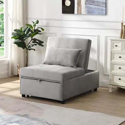 Streamdale Furniture Streamdale Folding Ottoman Sofa Bed Gray