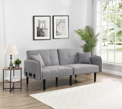 Streamdale Furniture Streamdale Folding Ottoman Sofa Bed With Stereo