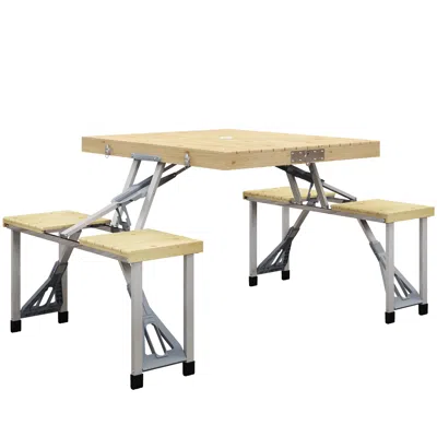 Streamdale Furniture Streamdale Folding Picnic Table With Seats And Umbrella Hole