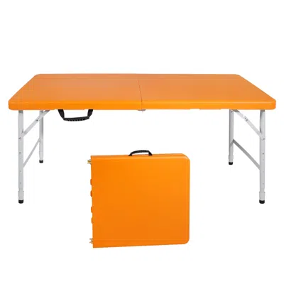 Streamdale Furniture Streamdale Folding Portable Table (4ft, Orange)