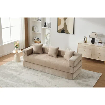 Streamdale Furniture Streamdale Folding Sofa Bed - Convertible Chair & Memory Foam Sleeper In Brown