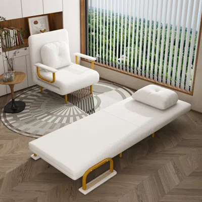 Streamdale Furniture Streamdale Folding Sofa Bed 3-in-1 Convertible Chair - Adjustable Backrest (white)