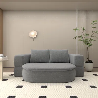 Streamdale Furniture Streamdale Folding Sofa Bed Futon Sleeper, Twin, Light Gray