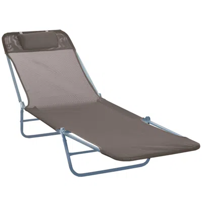 Streamdale Furniture Streamdale Folding Sun Tanning Chaise Lounge With Reclining Back And Headrest In Brown