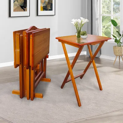 Streamdale Furniture Streamdale Folding Trays With Storage Rack