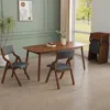 Streamdale Furniture Streamdale Folding Upholstered Dining Chairs 2-pack - Cream/grey & Walnut