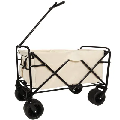 Streamdale Furniture Streamdale Folding Wagon - All-terrain Wheels, Beige