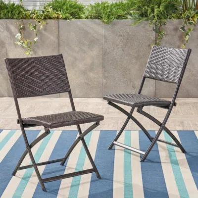 Streamdale Furniture Streamdale Folding Wicker Patio Dining Chair - Brown
