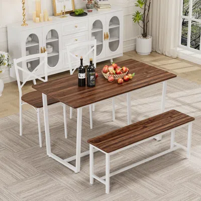 Streamdale Furniture Streamdale Four-piece Set Table And Chair With Backrest, Industrial Style, Solid Structure