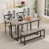 Streamdale Furniture Streamdale Four-piece Set Table And Chair With Backrest, Industrial Style, Solid Structure