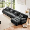 Streamdale Furniture Streamdale Free Combination Modular Sectional Sofa, L-shaped 4-seater Cloud Couch, Gray