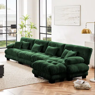 Streamdale Furniture Streamdale Free Combination Modular Sectional Sofa, L-shaped Couch, 4-seater Green