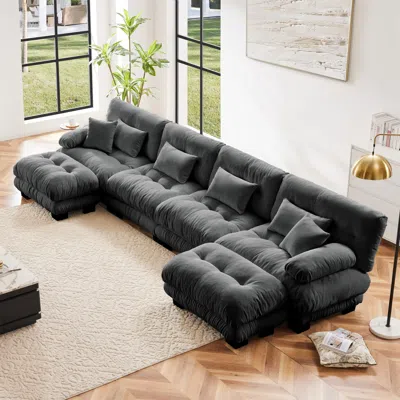 Streamdale Furniture Streamdale Free Combination Modular Sectional Sofa, U Shaped Couch, 4-seater Comfy Cloud Couch