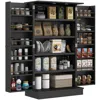 Streamdale Furniture Streamdale Freestanding Black Kitchen Pantry With Adjustable Shelves