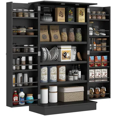 Streamdale Furniture Streamdale Freestanding Black Kitchen Pantry With Adjustable Shelves