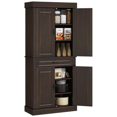 Streamdale Furniture Streamdale Freestanding Kitchen Pantry With 4 Doors, Cabinets, And Drawer