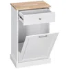 Streamdale Furniture Streamdale Freestanding Tilt-out Trash Cabinet With Drawer, White