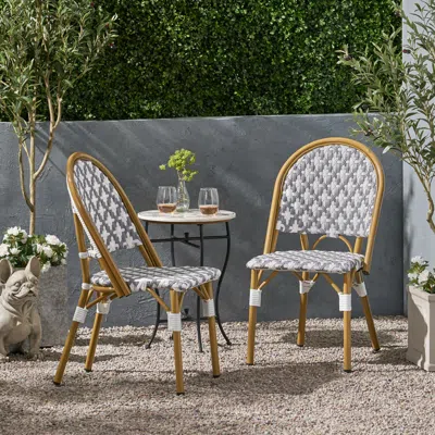 Streamdale Furniture Streamdale French Cafe Vibe Outdoor Woven Rattan Chairs - Set Of 1