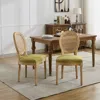 Streamdale Furniture Streamdale French Style Linen Dining Chairs, Set Of 2, Olive-green